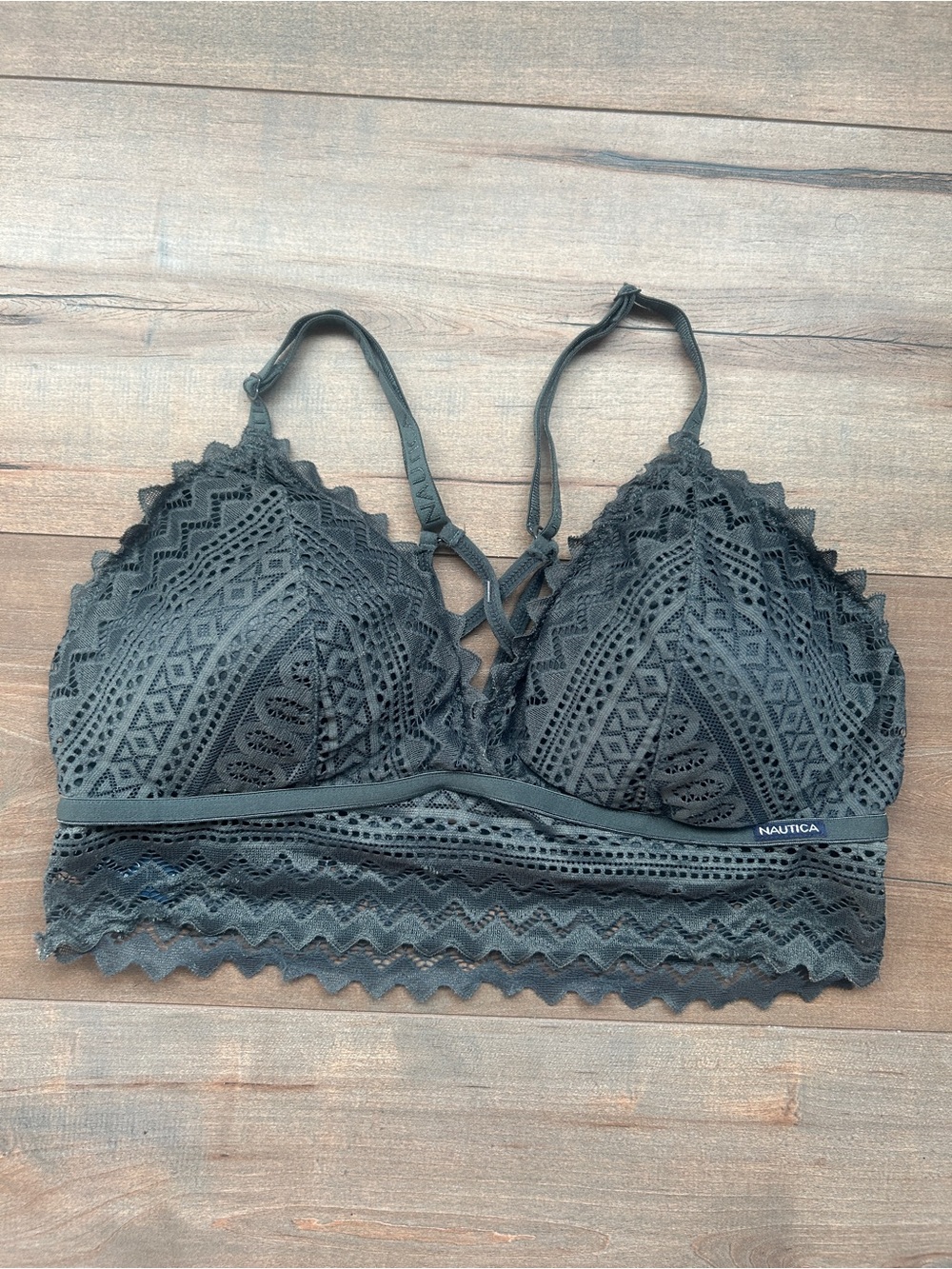 NWOT Nautica Gray Lace Bralette - Soft Support